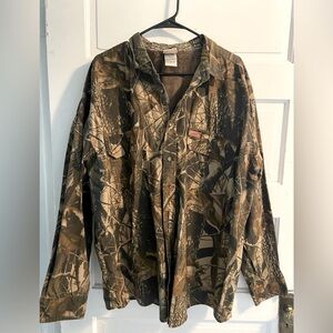 Vintage Woolrich RealTree Hardwoods Camo Shirt 2XL Brown Long Sleeve Cotton